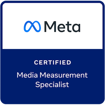Lencana sertifikasi Meta Certified Media Measurement Specialist
